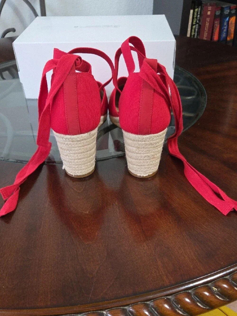 Corso Como Red Espadrille Wedge Ankle-Tie Sandal